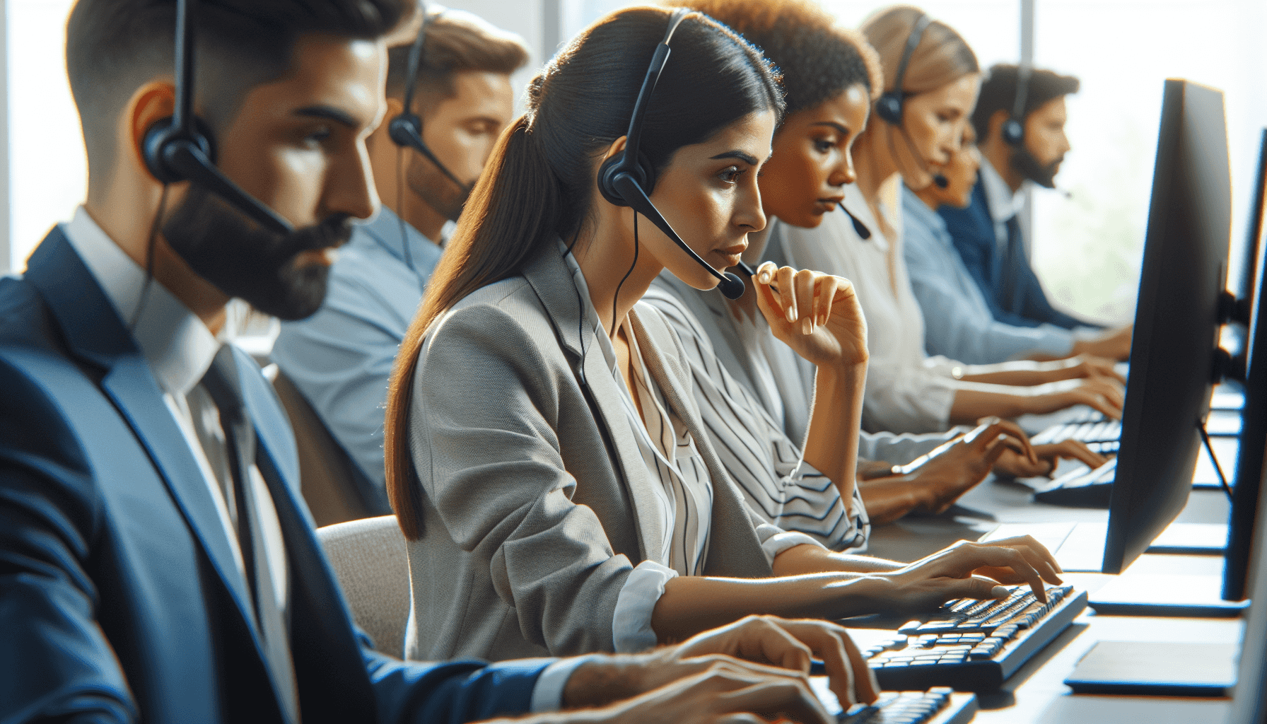Kundsupportteam i arbete
